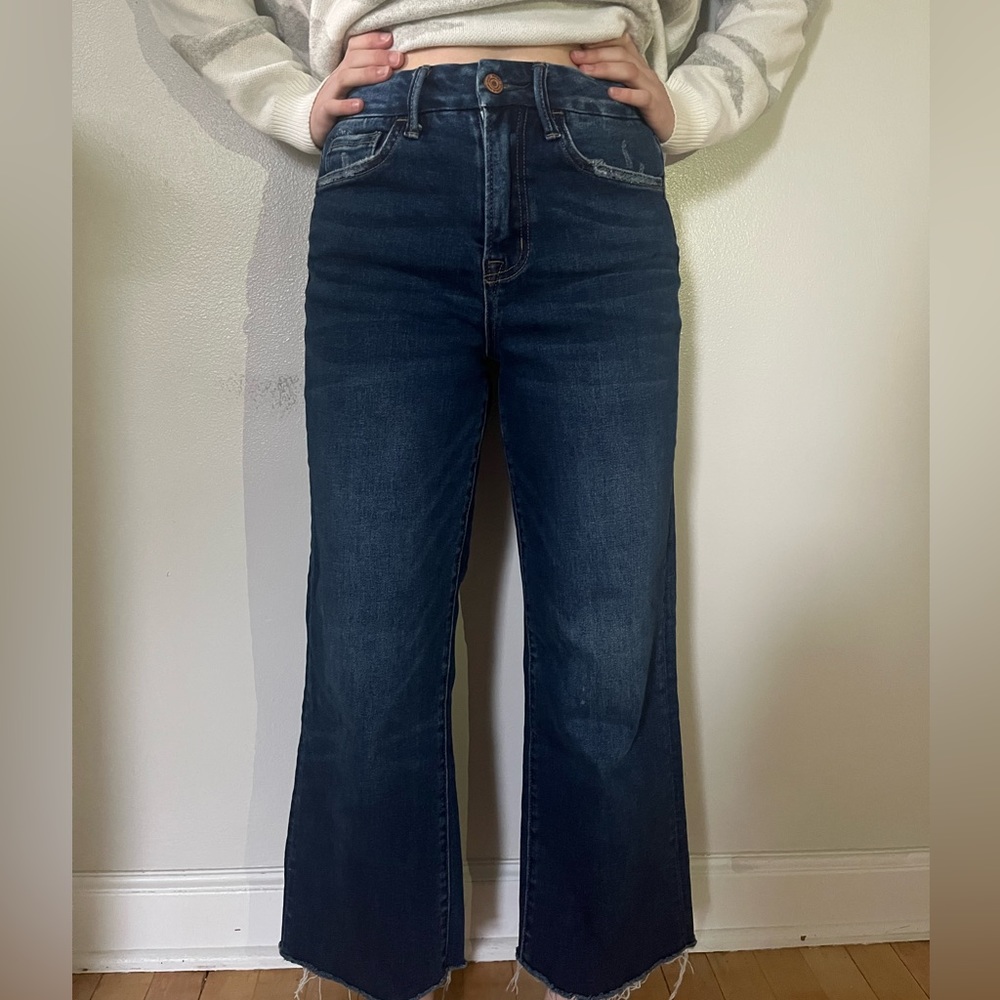 Vervet | Wide leg denim jeans dark rinse